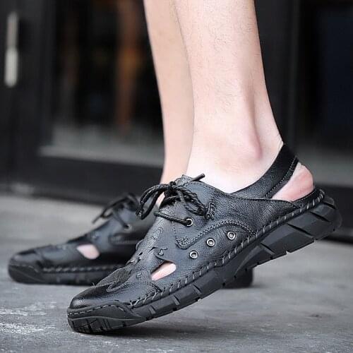 Summer Mens Sandals Fashion Trend Shoes For Men Outdoor Sandals Mens Mens Leather Casual Streetwear Man Beach Sandels Sports