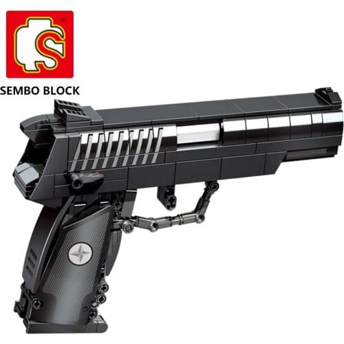 SEMBO Military Desert Eagle 92 Automatic Pistol Model Building Blocks Shooting Game Assembly Bricks City Toys For Children Kids