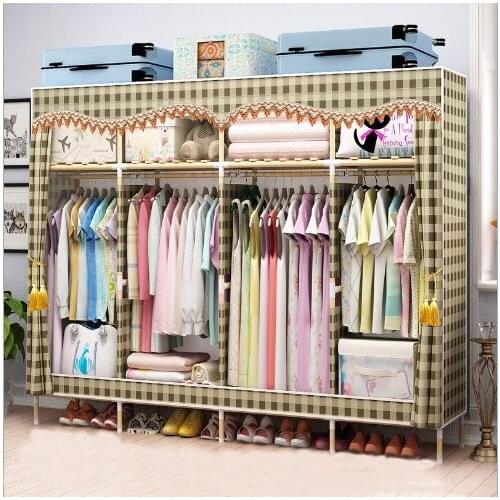 Solid wood wardrobe easy assembled wardrobe length 205 cm