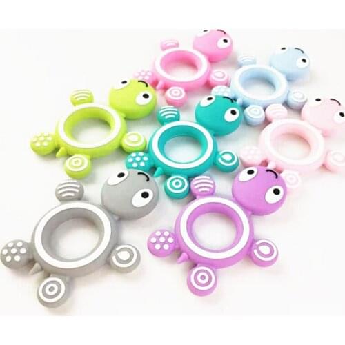 Silicone Baby Teethers Cute Cartoon Turtle Kids Teether Toy BPA Free Food Grade Animal Silicone Tiny Rod