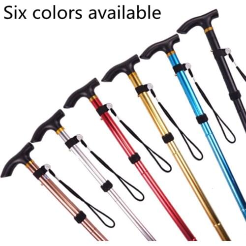 Trekking poles, trekking poles, trails, ultra-light 5-section adjustable walking sticks, aluminum alloy folding crutches