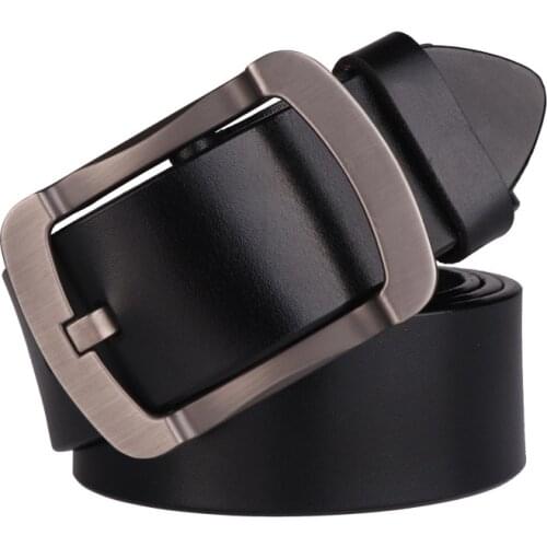 Vintage Luxury Handmade Leather Copper Buckle Mans Belt Cowhide Retro All-match Casual Jeans Soft Belt Jeans Cowboy