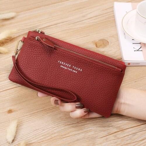 Womens Clutch Bag New Style Long Wallet Leather Wallet Large Capacity Zipper Clutch Female Money Bag