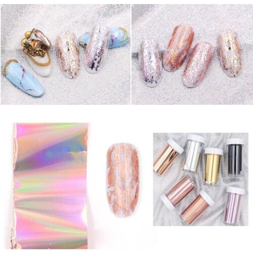1pc Shiny Women Nail Foil Gold Silver Laser Manicure Nail Art Transfer Sticker Tips Nail Art Accessories Hot Sale