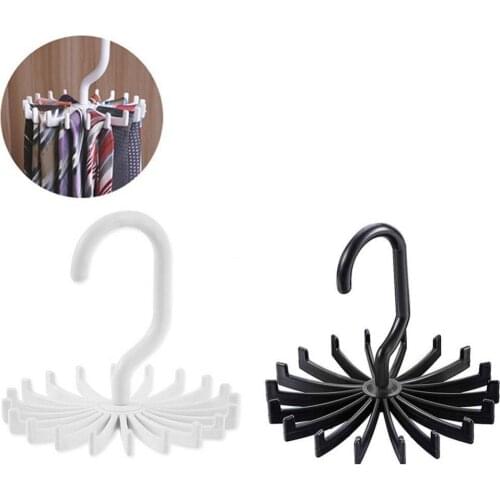 1 Pcs Tie Hanger Plastic Portable Tie Rack Closets Rotating Hook Holder Belt Clothes Tie Rack Storage Home Supply