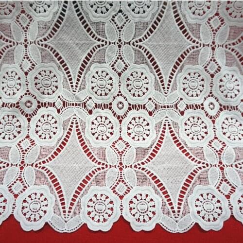 2 Yard/ Lot Embroidery fabric hollow water soluble lace elastic milk silk embroidery full of large flower three-dimensional