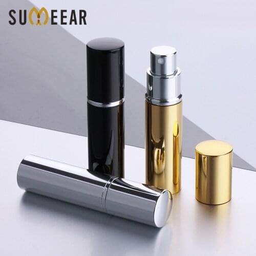 30 Pcs/Lot 10ml Shiny Metal Shell perfume bottle Tank Empty Spray Perfume Bottles Refillable Atomizer