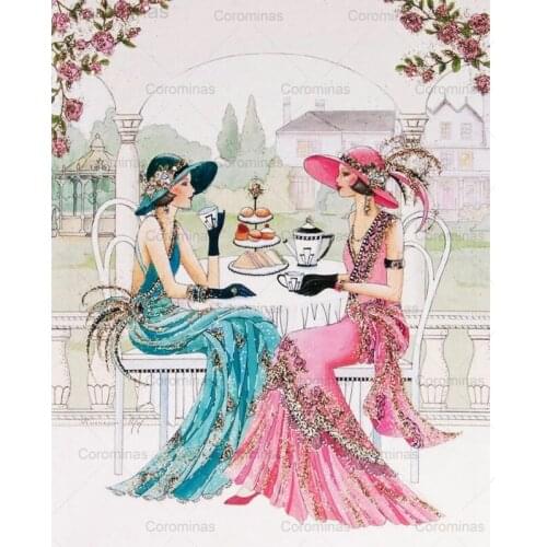 5D Diy Diamond Painting Full Square Round Drill Mosaic Beautiful Lady Friend Handmade Picture of Rhinestone Cross Stitch Decor