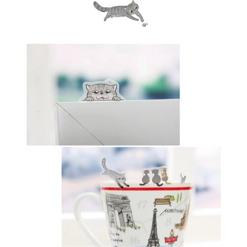 6pcs/lot Cat Stickers Cute PVC Clear Stickers Water Resistant Kawaii Cartoon Anime Decor Korean Stationery Scrapbook Stickers