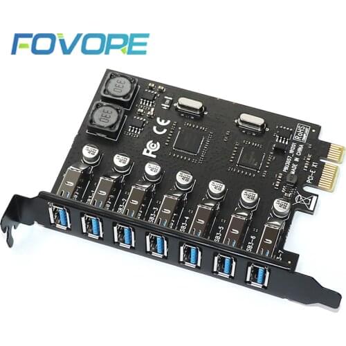 USB PCIe adapter 7 port USB 3 Hub PCI e adapter PCI express USB3 controller USB3.0 PCI-e expansion board card for Desktop