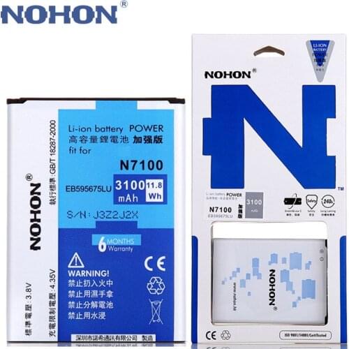 NOHON Battery For Samsung Galaxy Note 2 3 4 Edge Note2 N7100 Note3 N9000 Note4 N9100 Note Edge N9150 Real Capacity Phone Bateria