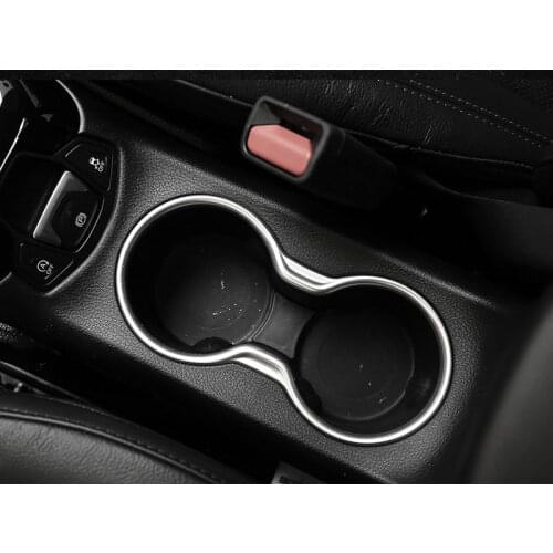 BBQ@FUKA Car Interior Water Holder Cup Frame Cover Trim Matte Fit for Jeep Compass 2017 2018 Car Interior Accessories Styling