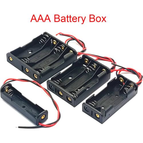 AAA Battery Storage Case 1/2/3/4 Slot Battery Box Battery Holder With Leads With 1 2 3 4 Slots AAA Drop Shipping