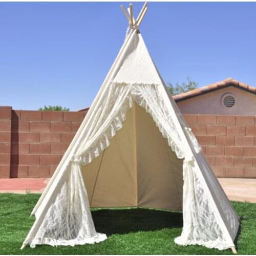 Lace design Childrens tent baby toy house Children play tent Cotton tents Baby dollhouse teepee house