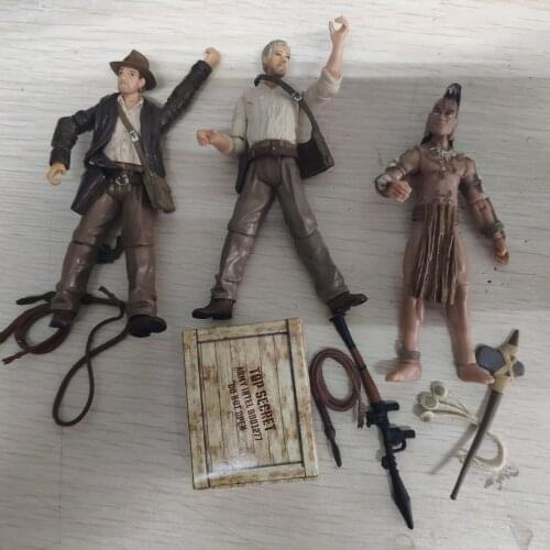 Lot of 3pcs 3.75 Inch Indiana Jones Warrior Action Figures Cartoon Doll Toy