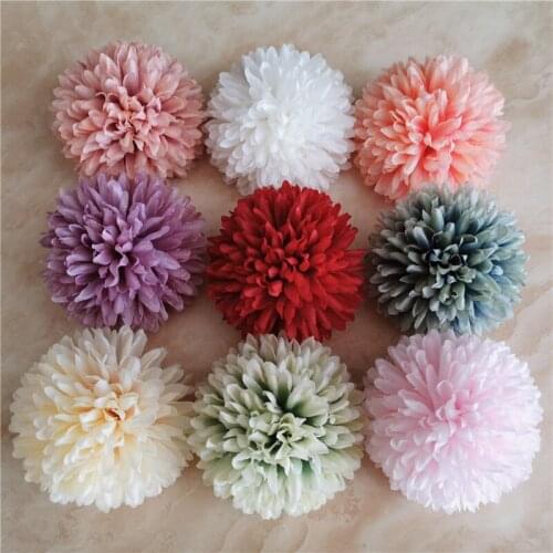 5PCS 7cm Artificial Flower Bouquet Silk Dandelion Flower Ball Fake Flowers DIY Home Wedding Decoration Valentines Day Gifts