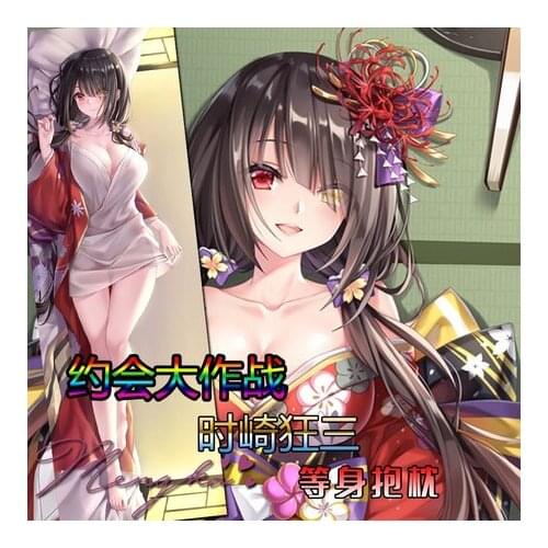 Anime DATE A LIVE Tokisaki Kurumi Kimono Cosplay Dakimakura 2WAY Hugging Body Pillow Case Otaku Cushion Cover Xmas Gifts