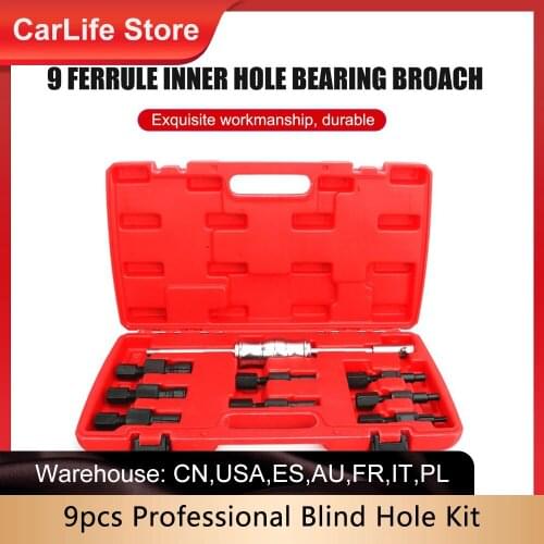 9pc Blind Hole Kit Slide Hammer Pilot Internal Bearing Puller Bearing Extractor Removal Kit Durable Professional Kits