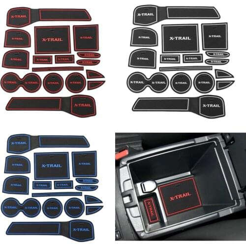 Car Gate Slot Pad Mat Anti Slip Non-slip Pads Fit for Nissan X-trail Xtrail X Trail T32 2013 - 2016 Interior Door Pad Cup Mats
