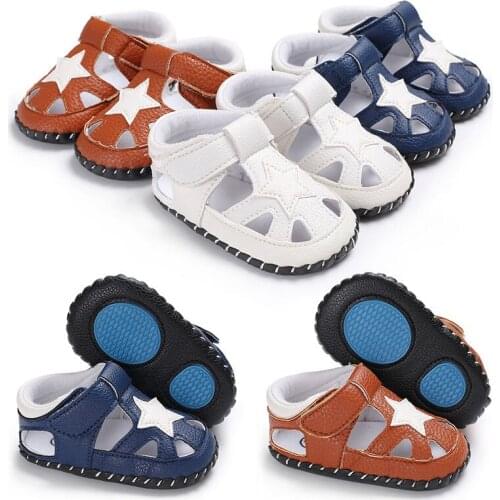 Summer Baby boys sandals soft anti-skid bottom kids baby sandals Breathable PU star design children sandals shoes