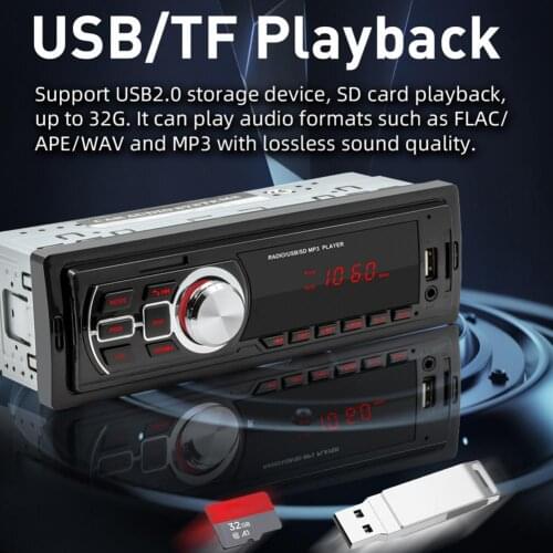 5209E Multifunctional Remote Control MP3 Audio Player Universal Auto Bluetooth Wireless FM Radio Music Player for 12V Cars