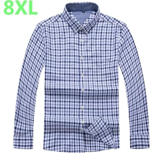 Plus 10XL 8XL 6XL 5XL 4XL Men Shirt Brand Male High Quality Long Sleeve Shirts Casual Slim Fit 100% cotton Man Dress Shirts