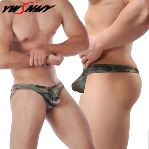 Mens Sexy Thongs G Strings Camouflage Gay Underwear Jockstrap Sexy Low Waist T Back Briefs Man Underpants Tanga Hombre Cueca