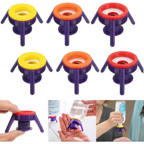 6pcs 4 Sizes Flip Toss It Bottle Cap Stand Easy Pour Out Liquid Bottle Kit for Kichen Spice Bottle Bathroom Shampoo Holder Tools