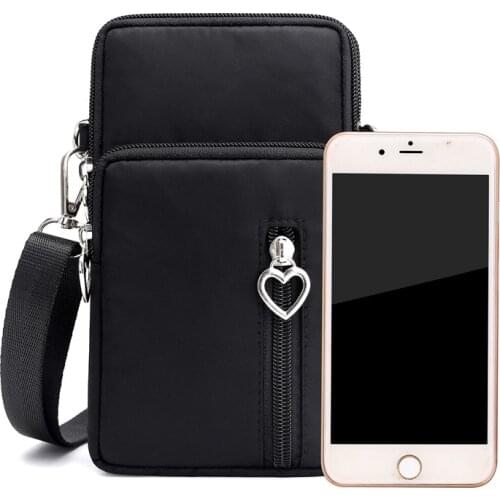 New Women Fashion Casual Phone Bag Shoulder Bag Mobile Phone Big Card Holders Wallet Handbag Pockets Girls Vertical Mini Bags