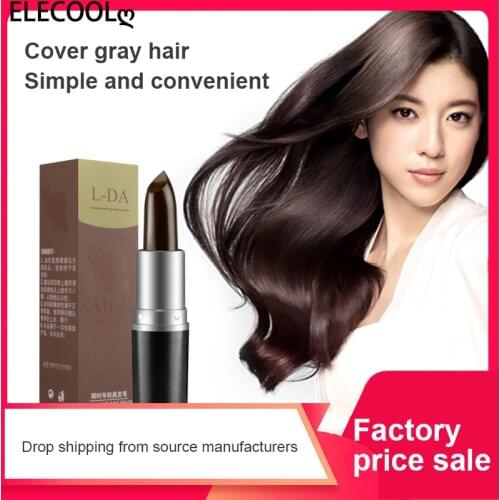 ELECOOL One-Time Hair Dye Instant Gray Root Coverage Hair Color Modify Cream Stick Temporary Cover Up White Hair Colour Dye 3.8g