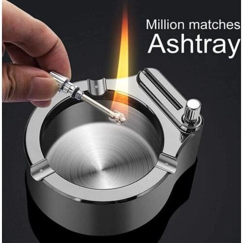 Retro Metal Ashtray Weed Accessories Home Accessories Thousand Match Lighter Multifunction Desk Accessories Trays Decorative