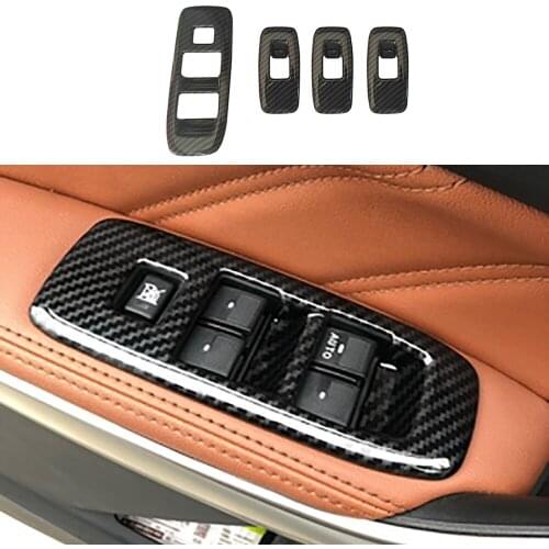 Fit For Ford Ranger Everest Endeavour 2015 2016 2017 2018 2019 2020 Carbon Fiber Color Window Glass Control Panel Cover