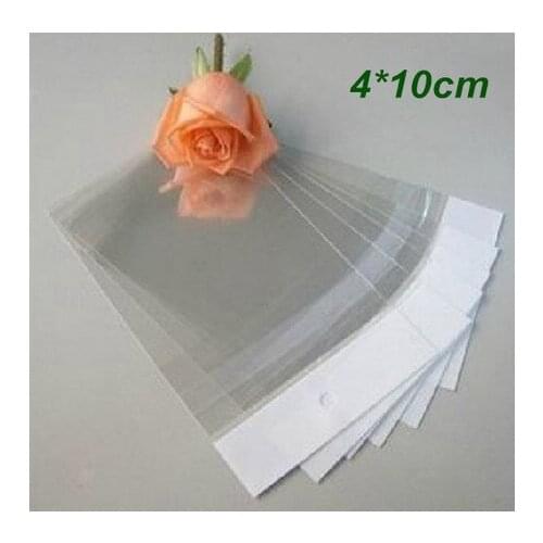 4*10cm Clear Self Adhesive Seal Plastic Storage Bag OPP Poly Bag Retail Packaging Package Bag W/ Hang Hole Wholesale 500Pcs/Lot
