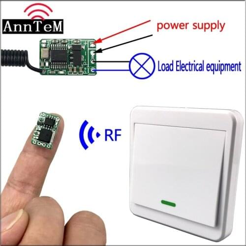 Anntem RF 433Mhz wireless remote control module electronic lock access control power Mini small switch type 86 remote controller