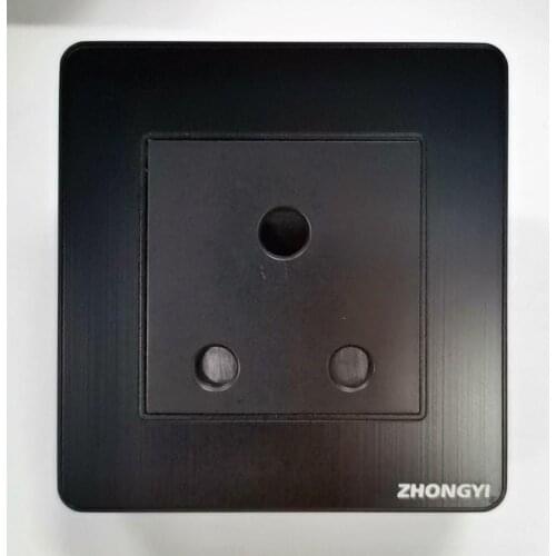 Three Hole 15A Socket 250V Black 86mm