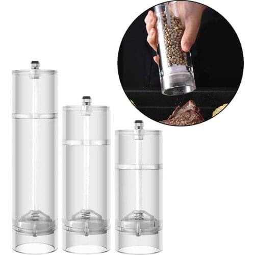 Handle Acrylic Transparent Kitchen Restaurant Pepper Mill Grinder Manual Salt Spices Shaker Grinding Tool
