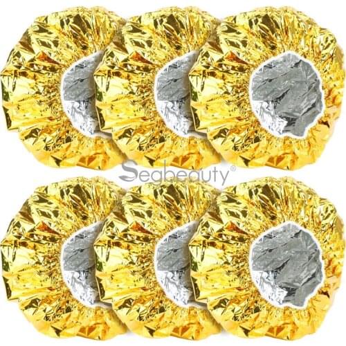 Segbeauty 10pcs Aluminum Foil Cap Thicker Waterproof Bath Hoods Nourishing Cap Elastic Hair Oil Caps Protector Hair Cap