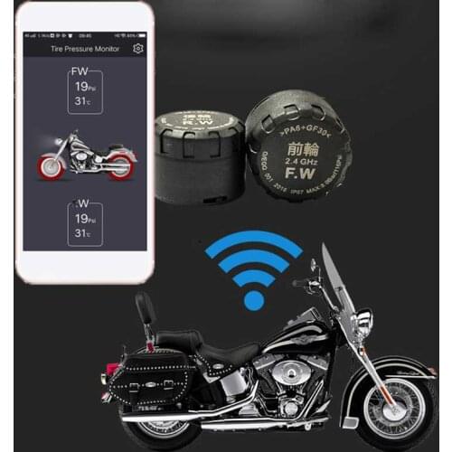 TPMS Bluetooth Motorcycles Tire Pressure Monitoring System Real Time Android APP Waterproof Wireless External TH/WI Sensors