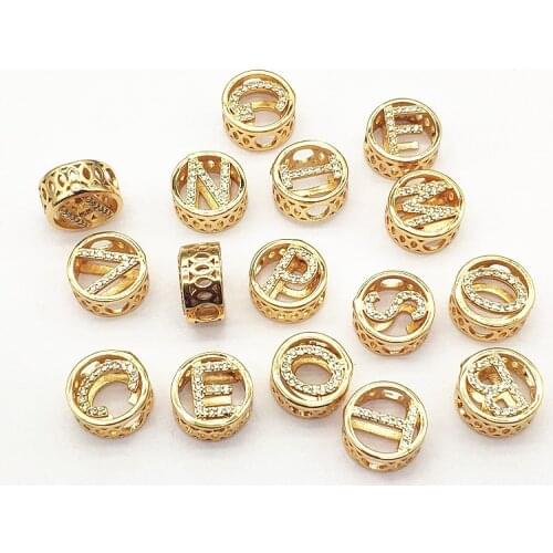 New arrival!13x7mm30pcs Plating Real gold Cubic Zirconia A-Z Connectors for Handmade Necklace Earring DIY Parts Jewelry Findings