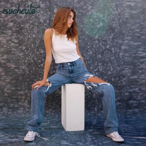 Suchcute Womens Ripped Jeans