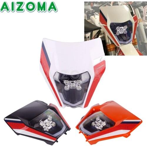 LED 35W Headlight Headlamp Fairing Cover Mask For Yamaha Freeried 6 Days 690 SMC SX XC-W EXC XC-W EXC-F Enduro Dirt Bike Light
