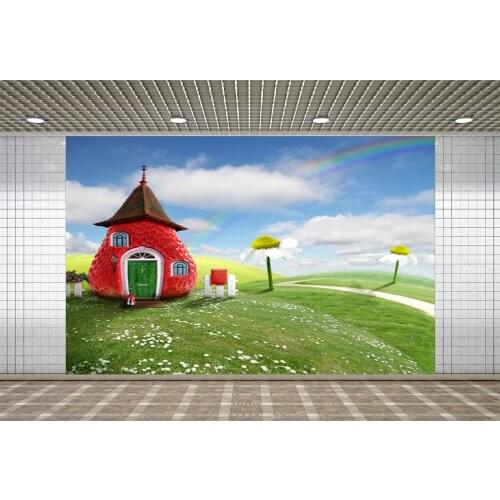 Lyavshi Fairy House and Sunshine Printed Newborn Art Fabric Backdrop Children Photography Backgrounds Photo Studio Props