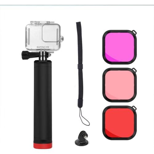 60m Waterproof Protective Case Underwater Housing Case Diving Filter Filters Floating Bar for GoPro Hero 8 Black Sports Camera