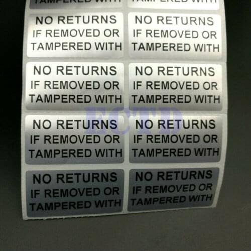 No Return If Removed Or Tampered With Security Seals Tamper Evident Stickers 500pcs 40mm x 20mm
