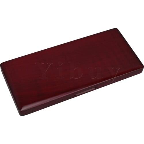 Yibuy Red Solid Wooden Clarinet Reeds Box for 10 Reeds Hold Protector with Velvet