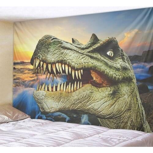 Scenic Dinosaur Head Printed Hanging Tapestry Whale Arowana Wall Hanging Tapestries Boho Bedspread Yoga Mat Blanket 200*150cm