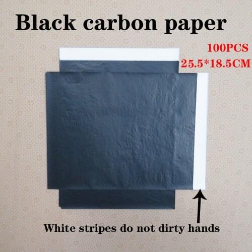 100pcs single-sided black carbon paper carbon steel wax paper transfer paper copy paper 16K thin paper financial black copy pape