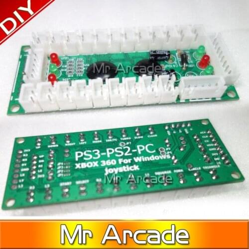 2 pieces Zero Delay Arcade USB Encoder PC PS2 PS3 Joystick For Arcade Controllers 2Pin Rocker + Sanwa Push Buttons Cable