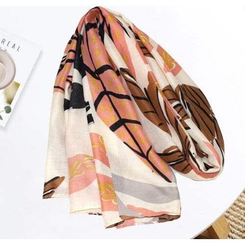 2021 Women Leaf Printed Pattern Printed Pattern Scarf 10pcs/lot