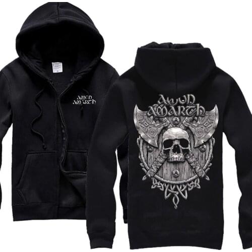 21 designs Amon Amarth Rock zipper Cotton hoodies shell jacket sudadera punk heavy metal 3D Skull fleece Viking sweatshirt